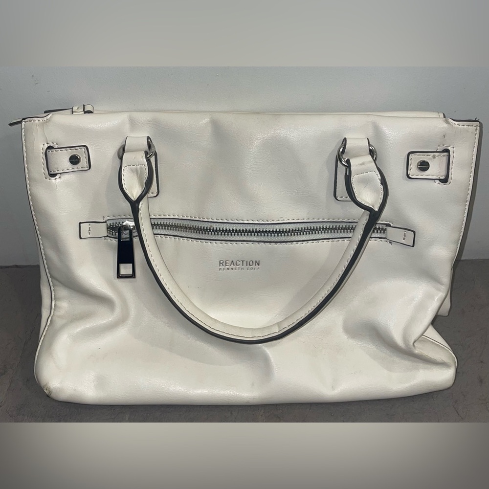 Kenneth Cole Reaction White Leather Tote Bag